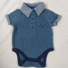 OshKosh Boy's Size Newborn Collared Blue One Piece Short Sleeve w/Pocket