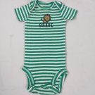Carter's Just For You Boy's Newborn Short Sleeve One Piece "Brave" Green Stripes