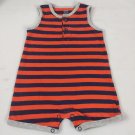 Carters Just For You Boy's Sleeveless One Piece Blue/Orange Stripe Sz 3 M