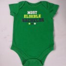 Garanimals Boys Toddler Short Sleeve One Piece Green "Eligible Bachelor" Sz 3-6M