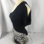 Misope Women's One Shoulder Top Black/Leopard Print Size Small
