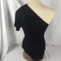 Misope Women's One Shoulder Top Black/Leopard Print Size Small