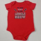 Garanimals Boy's Toddler One Piece Shot Sleeve Red "Muscle Show" Size 3-6M