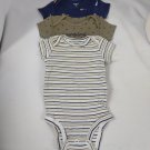 Carter's Boy's Infant Toddler  3 Lot BlueGreen,Striped S/S One Pieces Sz 3Months