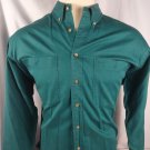 Roundtree & Yorke Men's Button Down Shirt Green L/ S Sz Large 17.5/35-36 Used