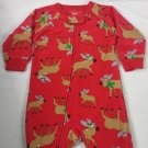 Carter's Child of Mine Boy's Infant Long Sleeve Footie "Red Reindeer" Sz 12 M