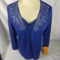Ruby Rd. Womens Small Blue Metallic Embellished Open Cardigan & Tank Top NWT