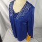 Ruby Rd. Womens Small Blue Metallic Embellished Open Cardigan & Tank Top NWT