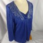 Ruby Rd. Womens Small Blue Metallic Embellished Open Cardigan & Tank Top NWT