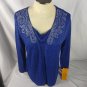 Ruby Rd. Womens Small Blue Metallic Embellished Open Cardigan & Tank Top NWT