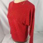 Frazzle Womens Red Studded Long Sleeve Pullover Top Size Small