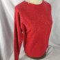 Frazzle Womens Red Studded Long Sleeve Pullover Top Size Small