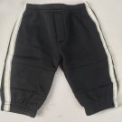 Hurley Boy's Infant Sweatpants Black W/Gray/White Stripes Fleece Lined Sz 3-6M