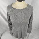 Faded Glory Womens Split Back Tunic Long Sleeve Pullover Top Gray Sz Small