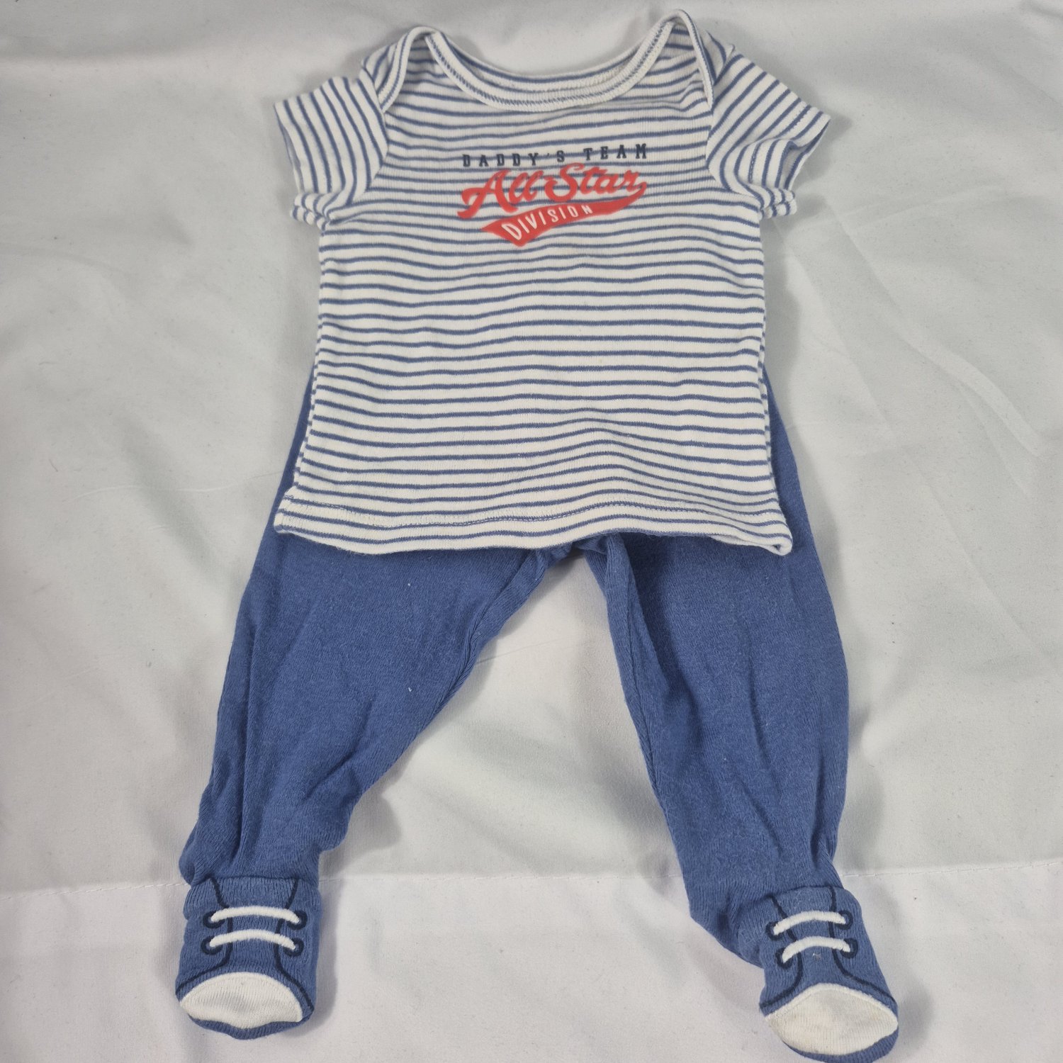 Carters Newborn 2 Pc Set "Daddys Team" Blue