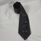 DKNY Mens Silk Tie Black w/Lavender Floral Medallions 56"Lx3.5"W NWOT