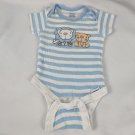Gerber Onesie Boys Size Newborn Short Sleeve Blue/White Stripes