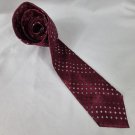 Van Heusen Men's 100% Silk Tie Burgundy Geometric 59"L x 3.5"W