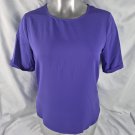 CHICO'S Women's Purple Polyester Pullover Top Blouse Short Sleeve Size 3 L XL