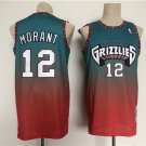New Memphis Grizzlies #12 Ja Morant Teal Red Throwback Stitched Jersey S-3XL