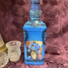 Decorative Jack Daniel’s Bottle Stained Glass Hand Painted Decoupage Royal Blue