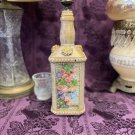 Decorative Bottle Stained Glass Hand Painted Upcycled Shabby Chic Flowers