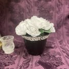 Hand Painted Flower Pot Black White