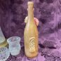 Decorative Wine Bottle Stained Glass Hand Painted Upcycled Brown Label Flowers