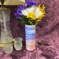Custom Stained Glass Vase Purple Pink Blue White