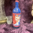 Decorative Wine Bottle Stained Glass Hand Painted Upcycled Blue Flowers