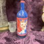Decorative Wine Bottle Stained Glass Hand Painted Upcycled Blue Flowers