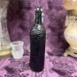 Decorative Wine Bottle Stained Glass Hand Painted Upcycled Black Tiffany Blue