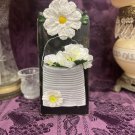 Wooden Wall Hanging - Picture - Home Decor Tin Can Flower Pot Daisy