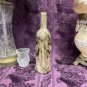 Decorative Wine Bottle Stained Glass Hand Painted Antiqued Vintage