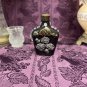 Decorative Crown Royal Bottle Stained Glass Hand Painted Upcycled Black Metallic