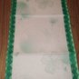 St Patricks Day Table Runner 13x72 Inches, Green Shamrocks Hats Spring Holiday