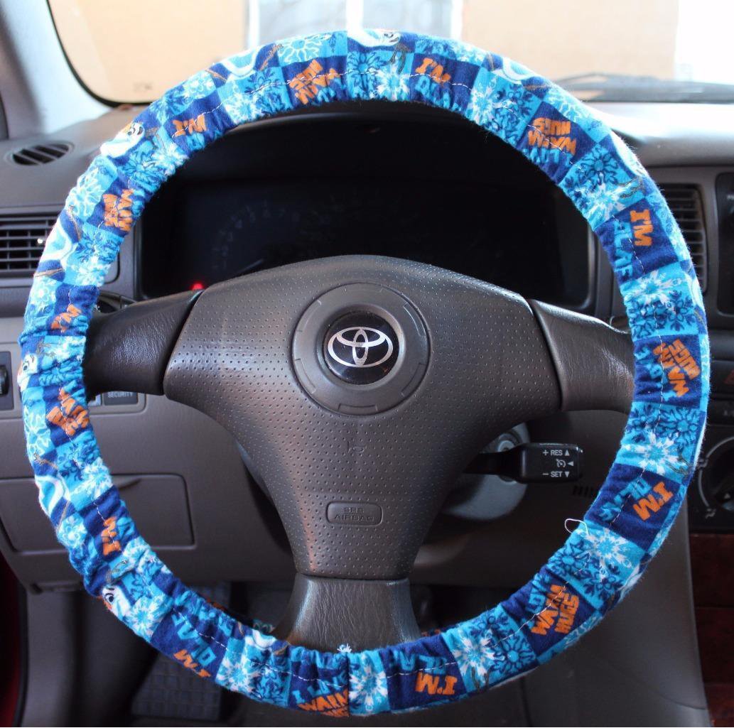 Disney Frozen Olaf Steering Wheel Cover Flannel Fabric Car Accessory