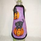 2 X HALLOWEEN Black cat & Pumpkin - Purple Fabric - Dish Soap Bottle Apron