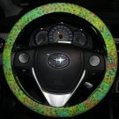 Car Steering Wheel Cover Multicolor Spirals Psychedelic Hippie Cotton Fabric Car Steering Wheel Cover Multicolor Spirals Psychedelic Hippie Cotton Fabric