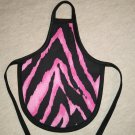 2Pc- Zebra Animal Print Black/ Pink Cotton Fabric-  Soap Bottle Dish Apron