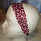 2Pc Pink Leopard Print Fabric Headband for Woman/ Head Wrap Hair Accessory Band