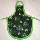 2Pc SAINT PATRICK'S DAY Green Clover Irish Decorative Soap Bottle Dish Apron