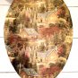 Autumn Cabin Forest Fall Pines Print Fabric ELONGATED Toilet Seat Lid Cover