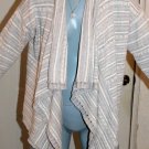 Calvin Klein Jeans Open Drape Shawl Cardigan Sweater Gray & Ivory Open-Knit XL