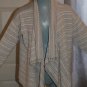 Calvin Klein Jeans Open Drape Shawl Cardigan Sweater Gray & Ivory Open-Knit XL