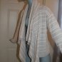 Calvin Klein Jeans Open Drape Shawl Cardigan Sweater Gray & Ivory Open-Knit XL
