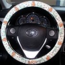 Cats Steering Wheel Cover Cute Kittens Mint Background Cotton Car Accessory