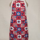 Red, White & Blue Patriotic, 4th of July Cotton Fabric Dish Soap Bottle Apron