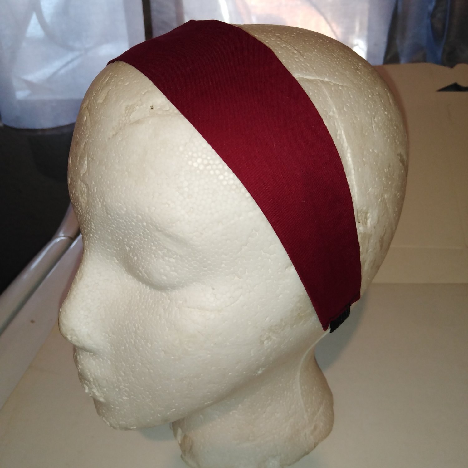 2Pc Solid Burgundy Color Fabric Headband for Woman/ Head Wrap Accessory Hair Band