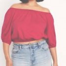 Old Navy Womens Top Size Large Off Shoulder Cotton Peasant Cropped Hot Pink Old Navy Womens Top Size Large Off Shoulder Cotton Peasant Cropped Hot Pink